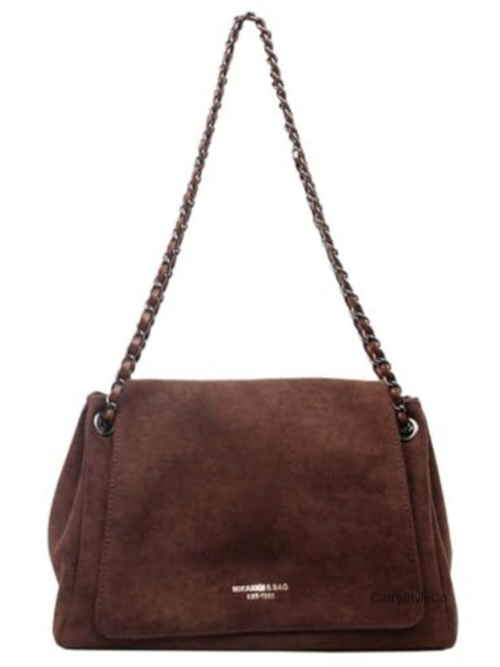 Faux Suede Hobo Shoulder Bag Slouchy Top Handle Crossbody Purse